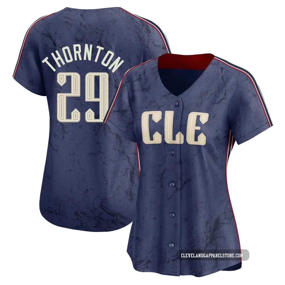 Andre Thornton ＃29 Cleveland Guardians Limited Women's Navy 2024 City Connect Jersey