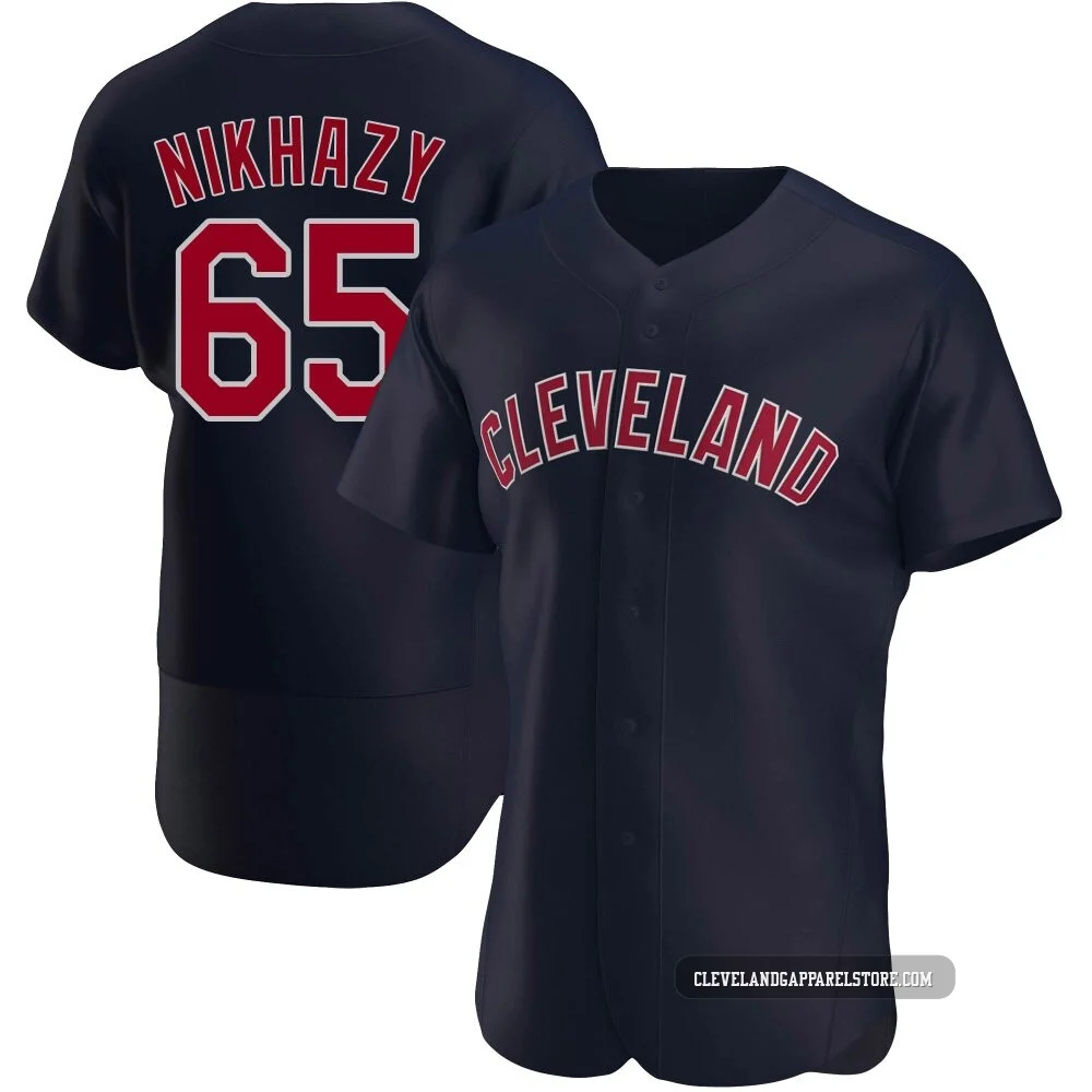 Doug Nikhazy ＃65 Cleveland Guardians Authentic Men's Navy Alternate Jersey