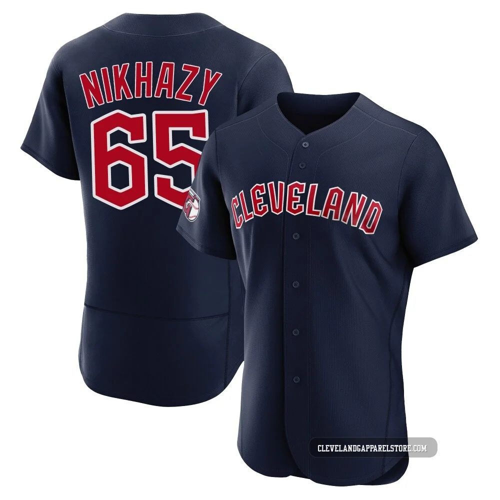 Doug Nikhazy ＃65 Cleveland Guardians Authentic Men's Navy Alternate Jersey