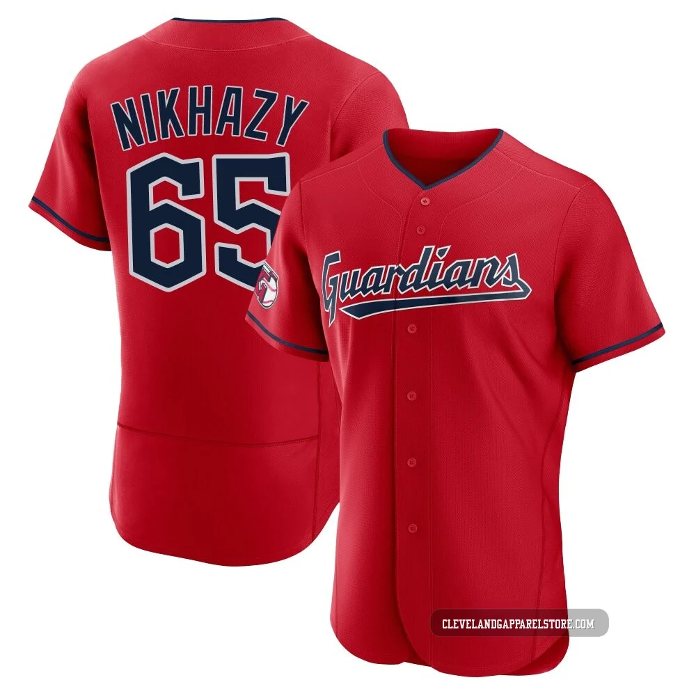 Doug Nikhazy ＃65 Cleveland Guardians Authentic Men's Red Alternate Jersey