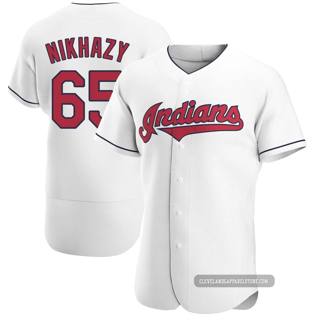 Doug Nikhazy ＃65 Cleveland Guardians Authentic Men's White Home Jersey