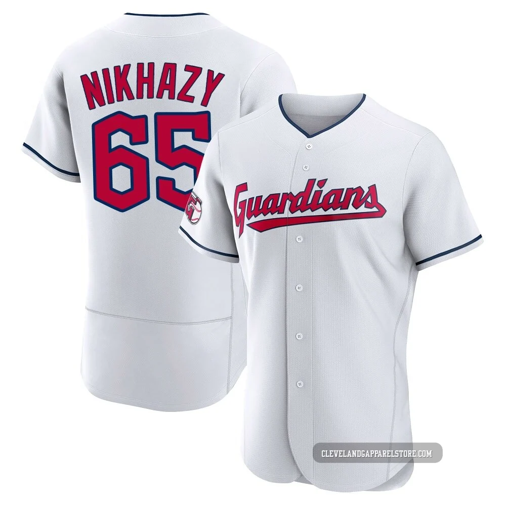Doug Nikhazy ＃65 Cleveland Guardians Authentic Men's White Home Jersey