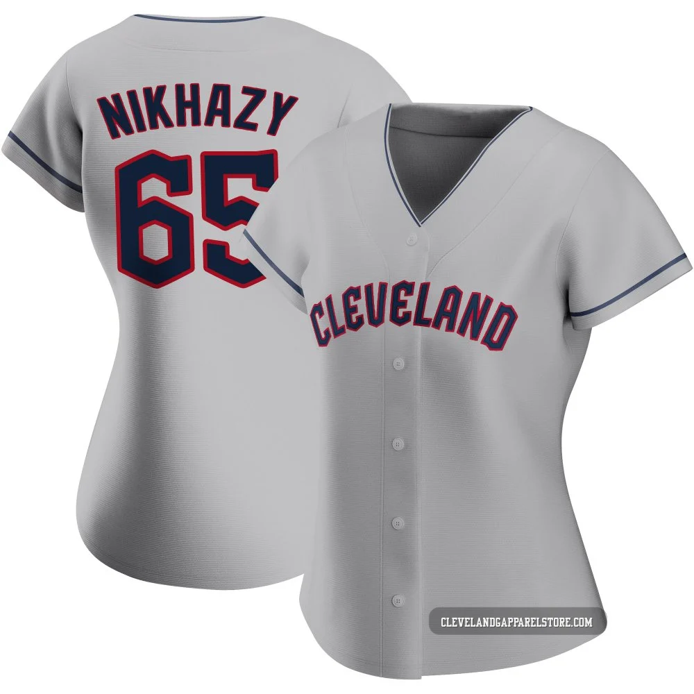 Doug Nikhazy ＃65 Cleveland Guardians Authentic Women's Gray Road Jersey