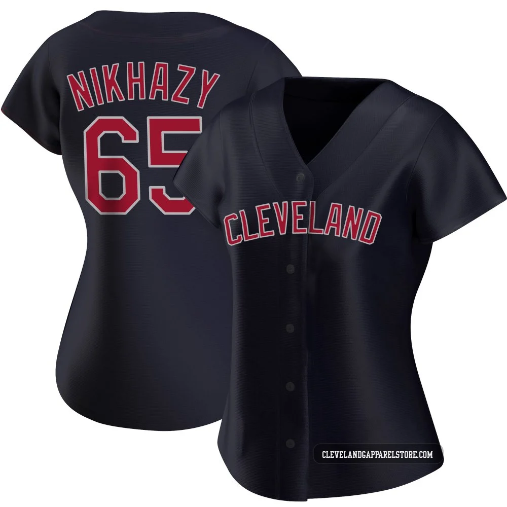 Doug Nikhazy ＃65 Cleveland Guardians Authentic Women's Navy Alternate Jersey
