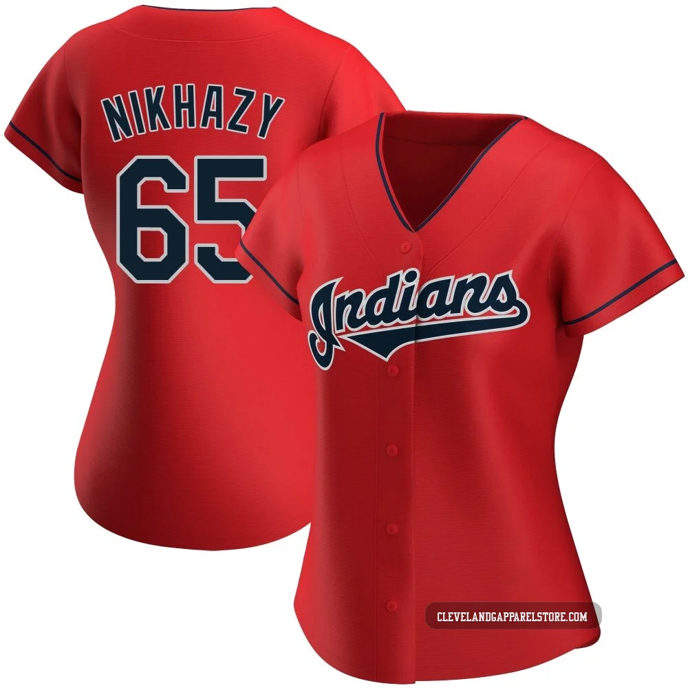 Doug Nikhazy ＃65 Cleveland Guardians Authentic Women's Red Alternate Jersey