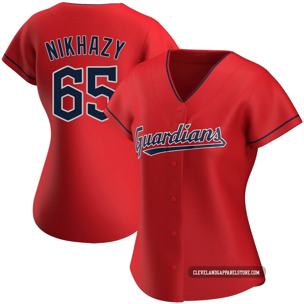 Doug Nikhazy ＃65 Cleveland Guardians Authentic Women's Red Alternate Jersey