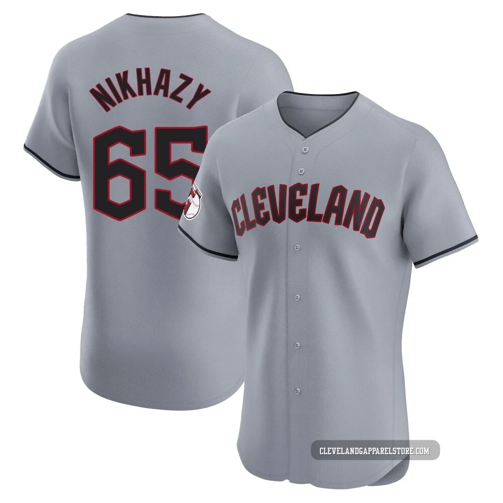 Doug Nikhazy ＃65 Cleveland Guardians Elite Men's Gray Road Jersey