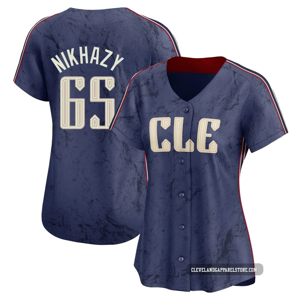 Doug Nikhazy ＃65 Cleveland Guardians Limited Women's Navy 2024 City Connect Jersey