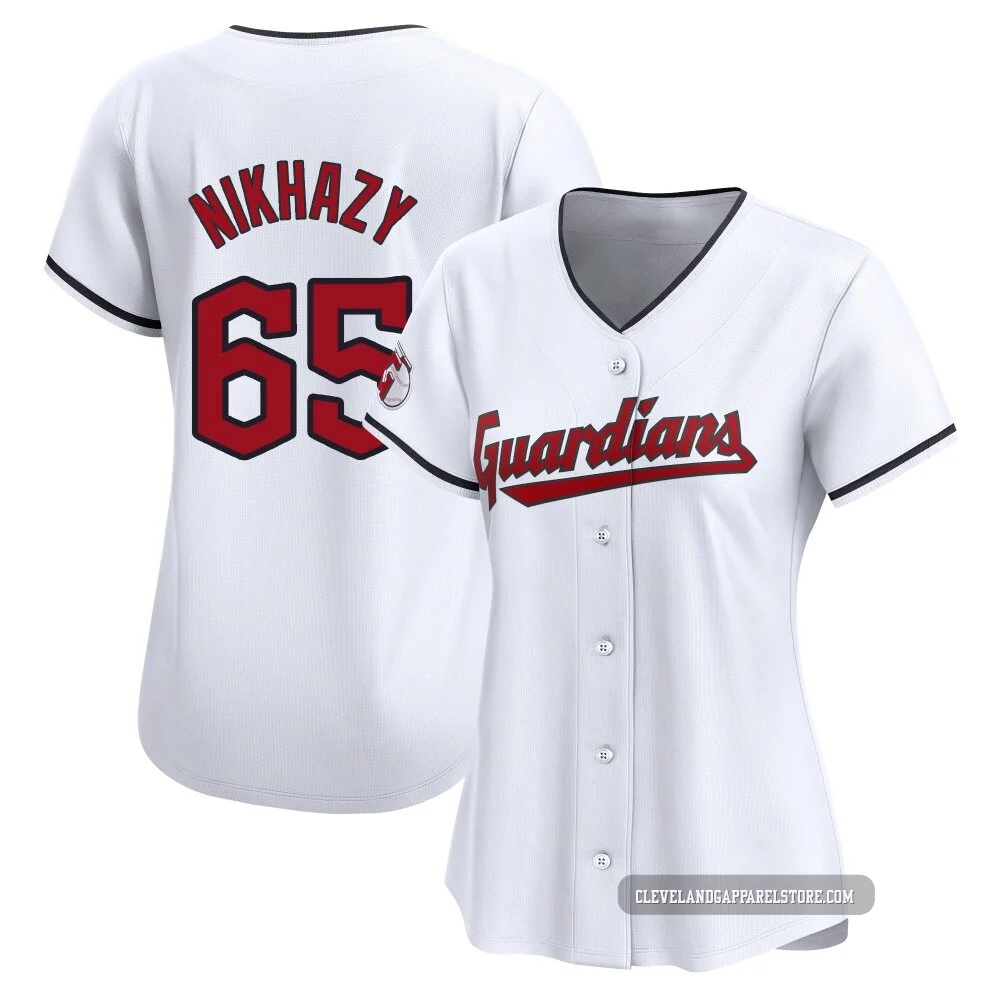 Doug Nikhazy ＃65 Cleveland Guardians Limited Women's White Home Jersey