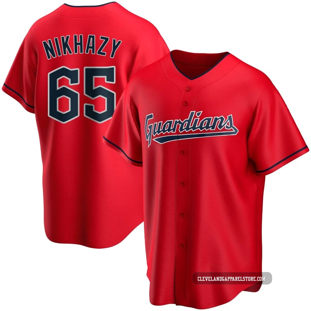 Doug Nikhazy ＃65 Cleveland Guardians Replica Men's Red Alternate Jersey