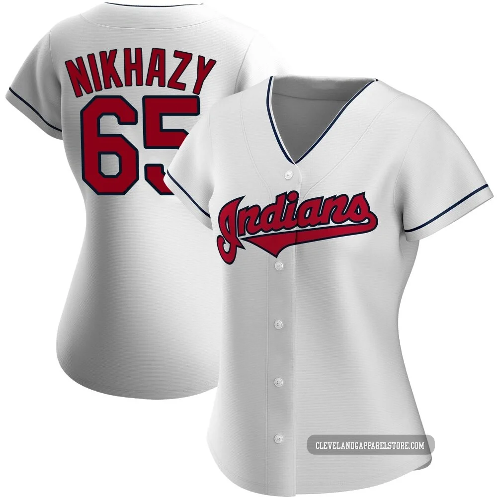 Doug Nikhazy ＃65 Cleveland Guardians Replica Women's White Home Jersey