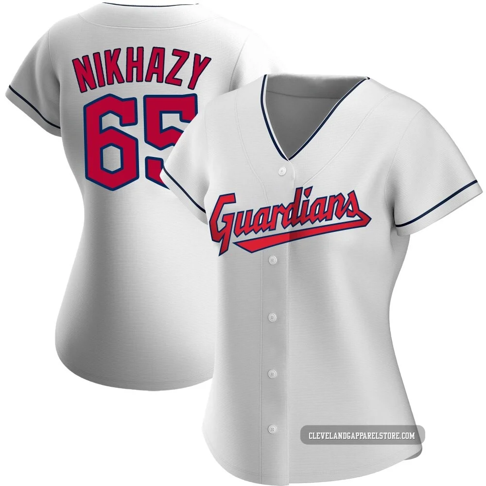 Doug Nikhazy ＃65 Cleveland Guardians Replica Women's White Home Jersey