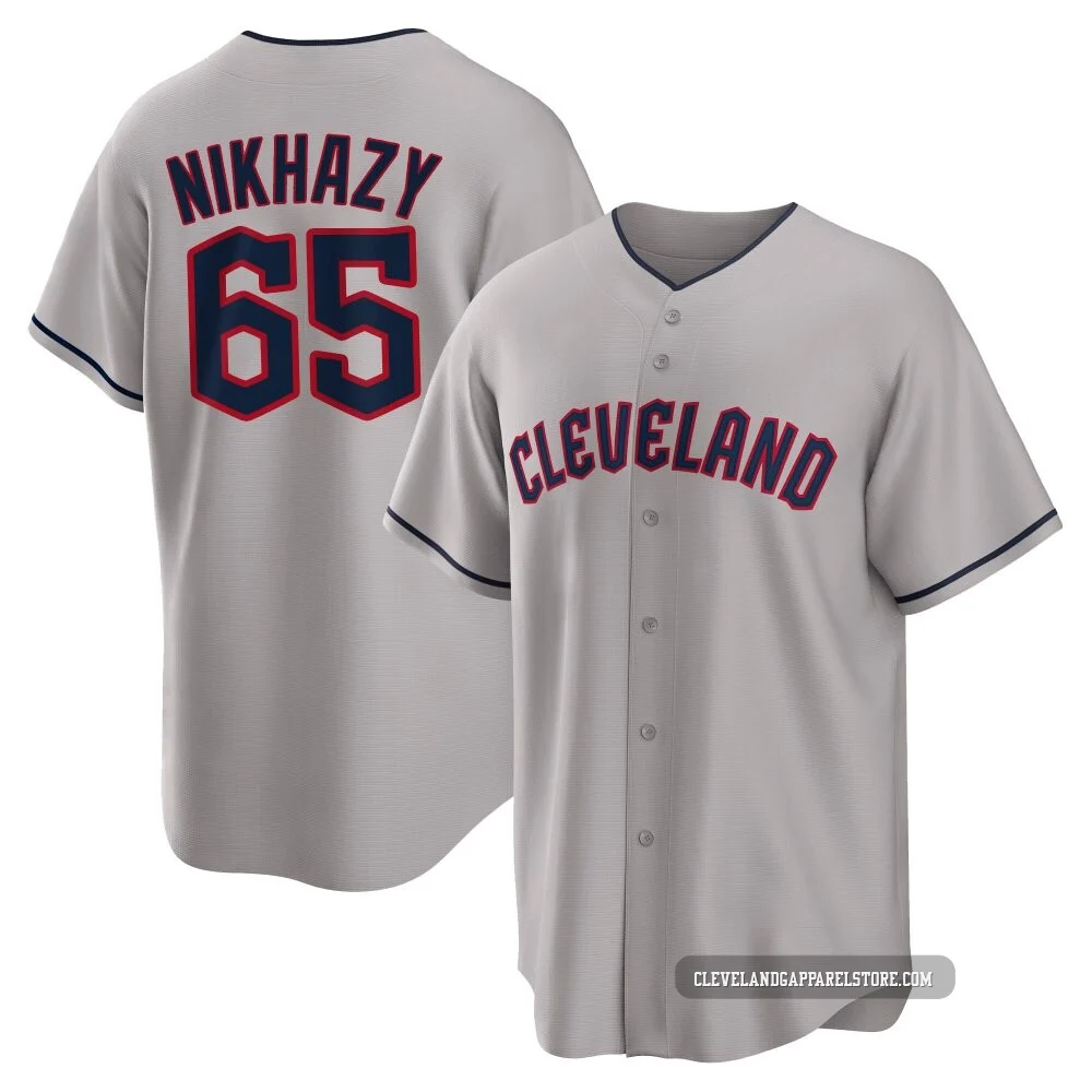 Doug Nikhazy ＃65 Cleveland Guardians Replica Youth Gray Road Jersey