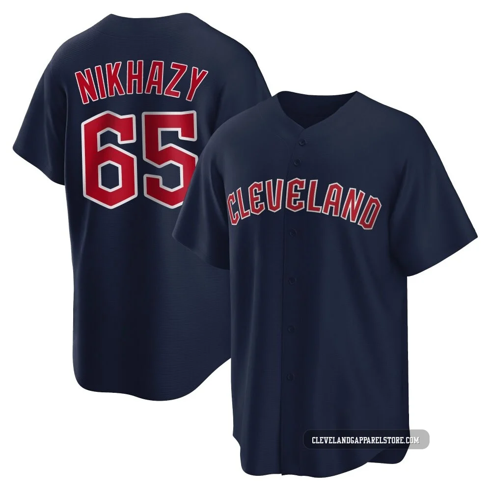 Doug Nikhazy ＃65 Cleveland Guardians Replica Youth Navy Alternate Jersey