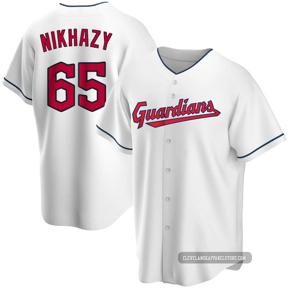 Doug Nikhazy ＃65 Cleveland Guardians Replica Youth White Home Jersey