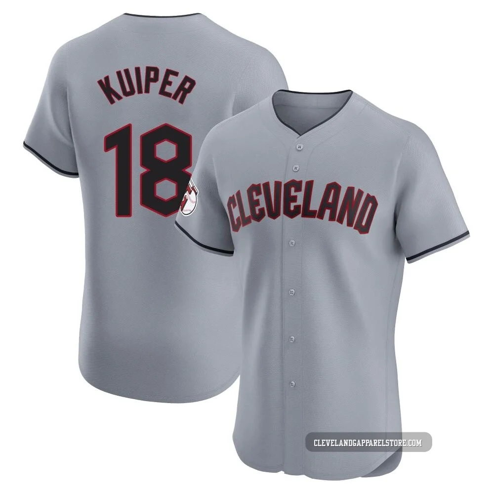 Duane Kuiper ＃18 Cleveland Guardians Elite Men's Gray Road Jersey