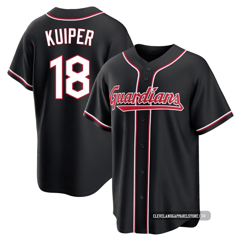 Duane Kuiper ＃18 Cleveland Guardians Replica Men's Black Fashion Out Jersey