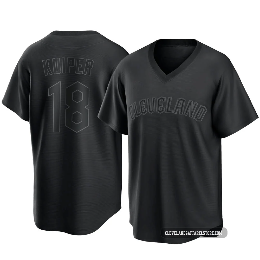 Duane Kuiper ＃18 Cleveland Guardians Replica Men's Black Pitch Fashion Jersey