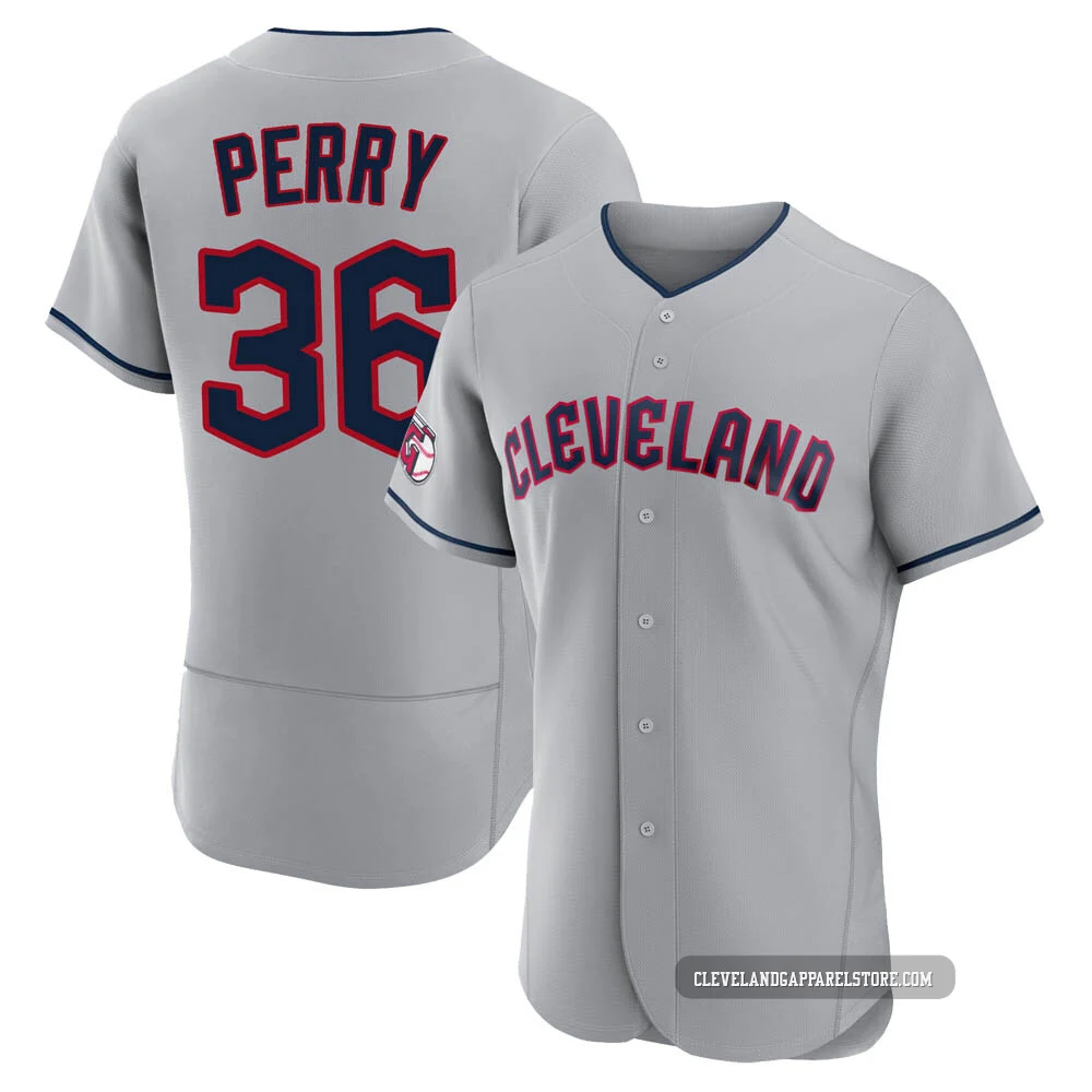 Gaylord Perry ＃36 Cleveland Guardians Authentic Men's Gray Road Jersey