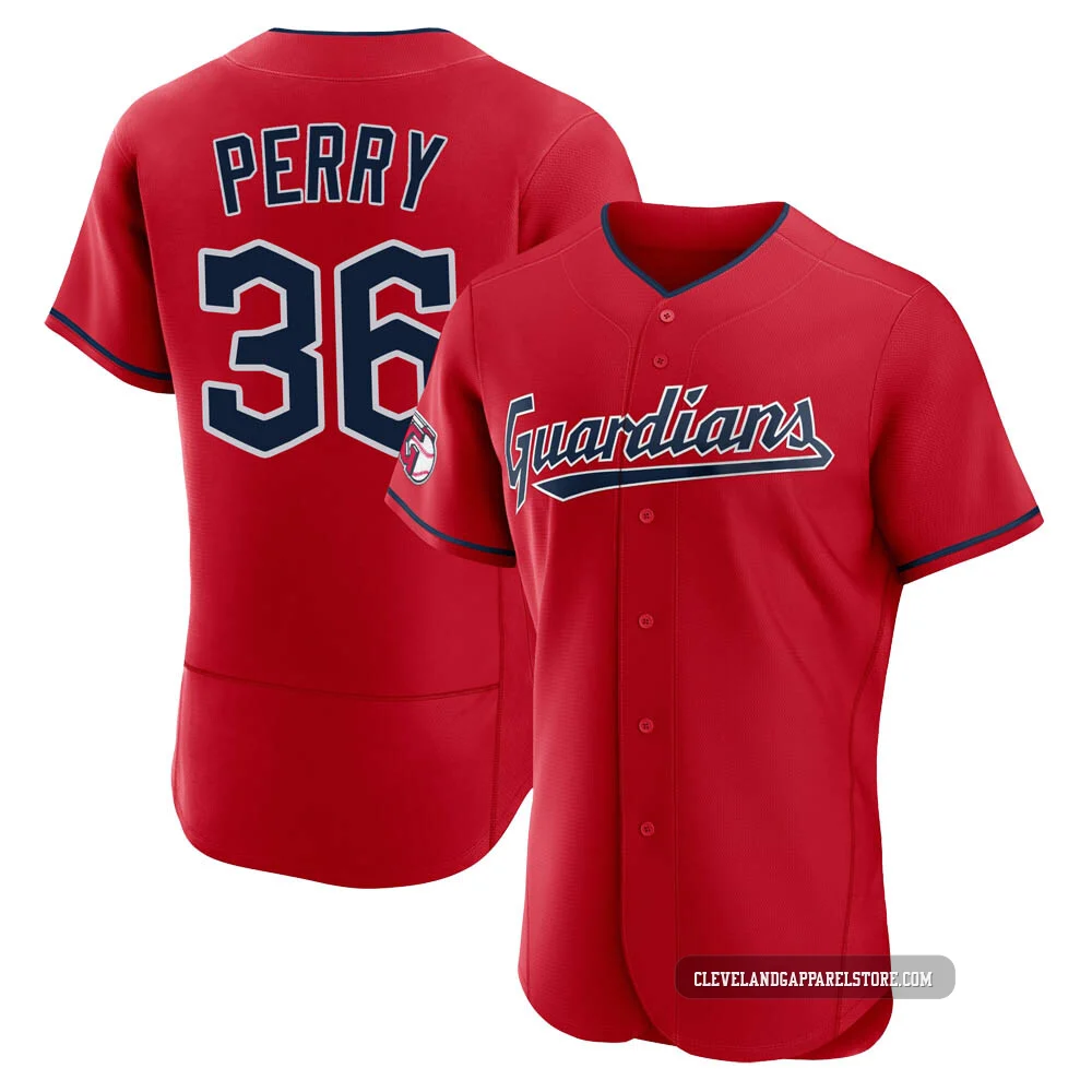 Gaylord Perry ＃36 Cleveland Guardians Authentic Men's Red Alternate Jersey