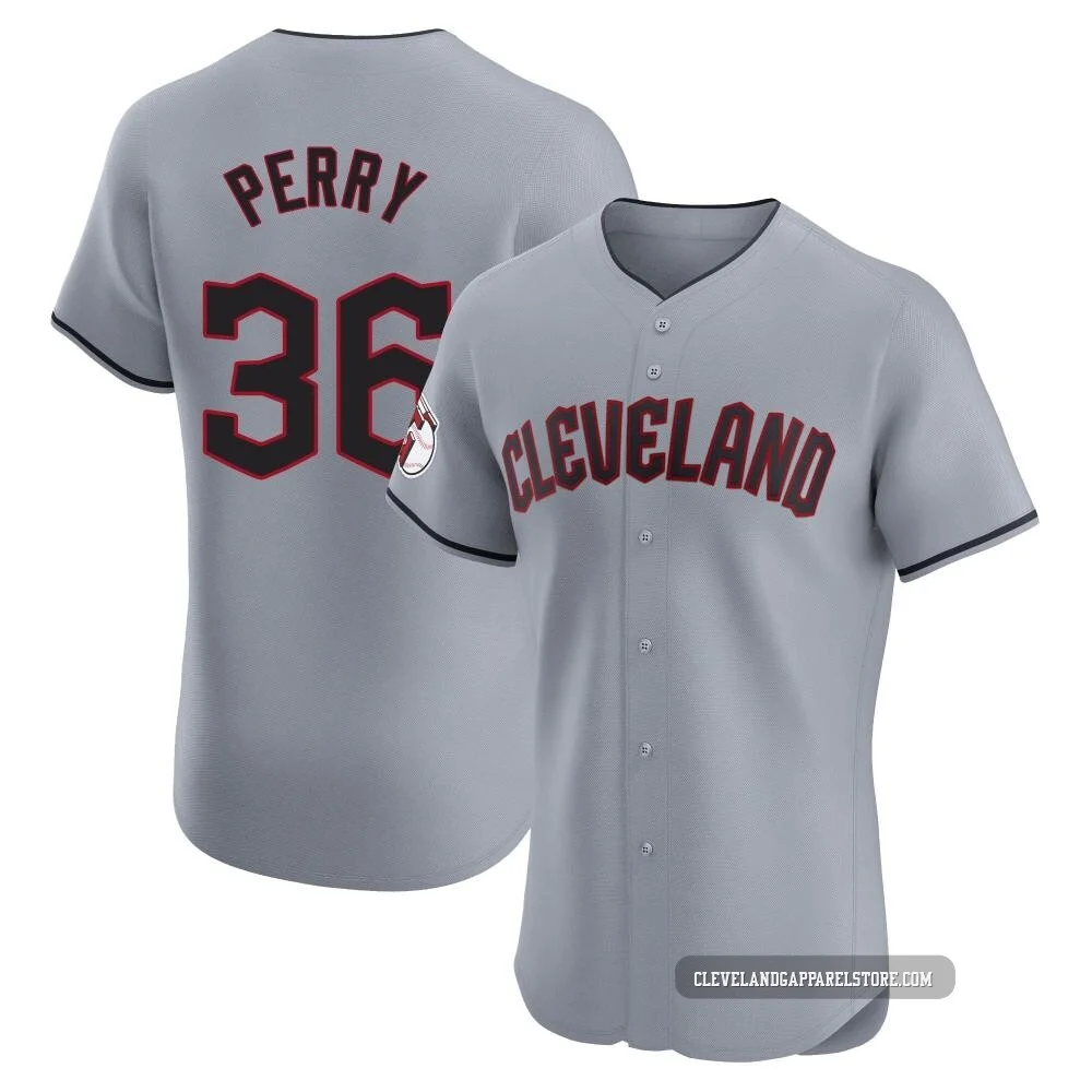 Gaylord Perry ＃36 Cleveland Guardians Elite Men's Gray Road Jersey