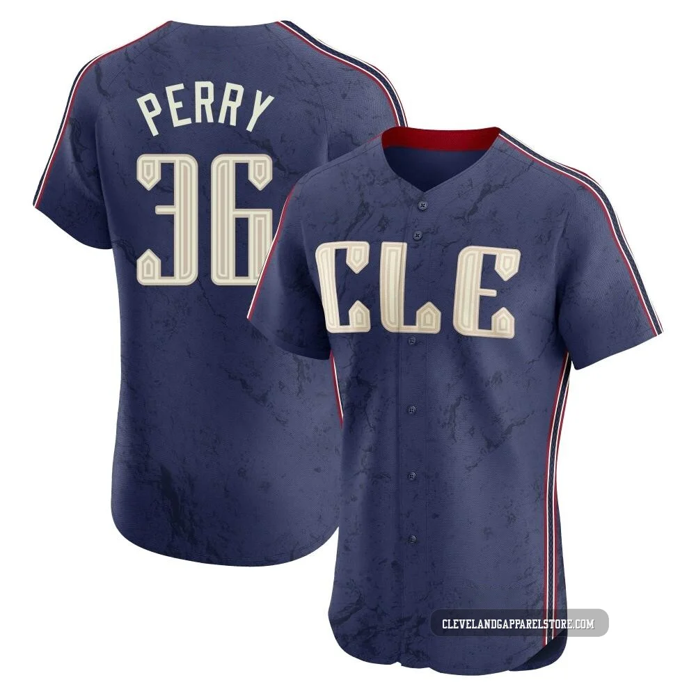 Gaylord Perry ＃36 Cleveland Guardians Elite Men's Navy 2024 City Connect Jersey
