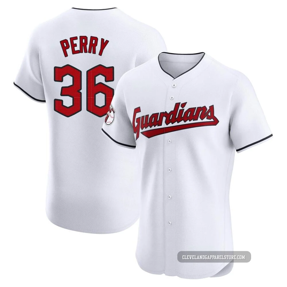 Gaylord Perry ＃36 Cleveland Guardians Elite Men's White Home Jersey