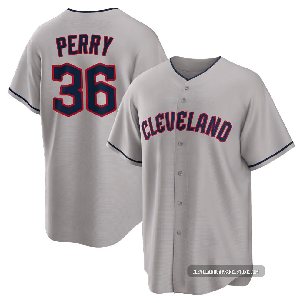 Gaylord Perry ＃36 Cleveland Guardians Replica Men's Gray Road Jersey