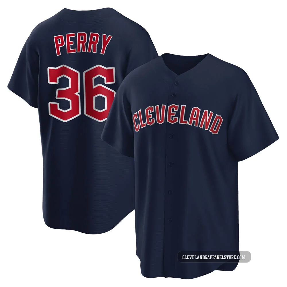 Gaylord Perry ＃36 Cleveland Guardians Replica Men's Navy Alternate Jersey