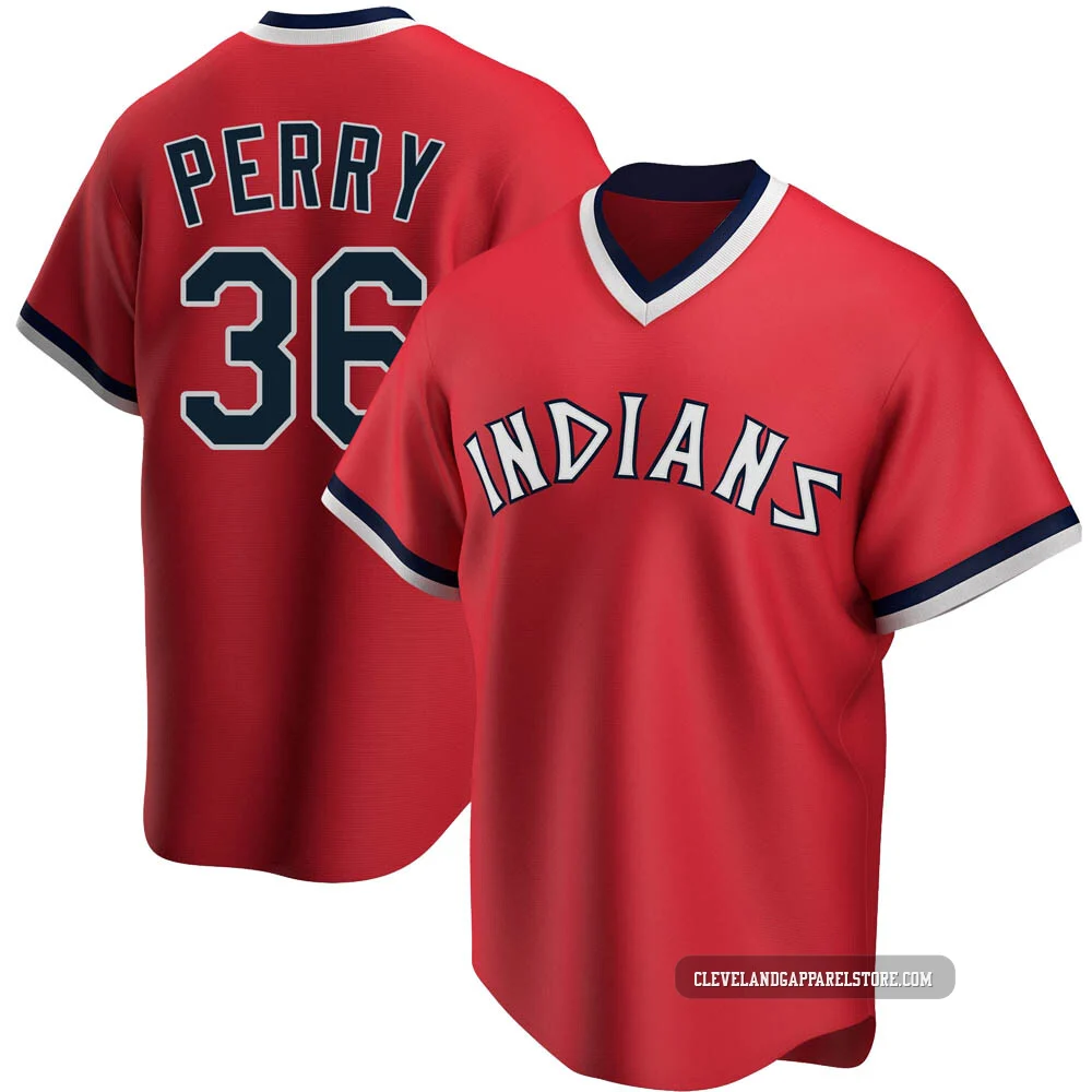 Gaylord Perry ＃36 Cleveland Guardians Replica Men's Red Road Cooperstown Collection Jersey