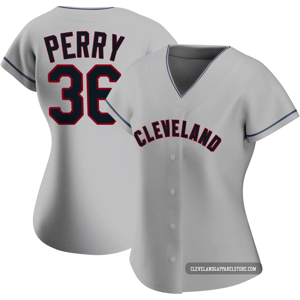 Gaylord Perry ＃36 Cleveland Guardians Replica Women's Gray Road Jersey