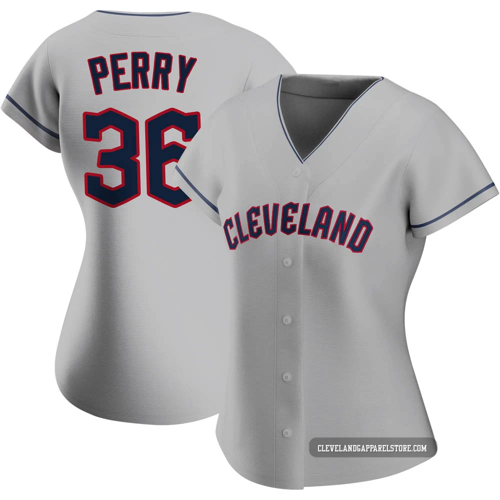 Gaylord Perry ＃36 Cleveland Guardians Replica Women's Gray Road Jersey