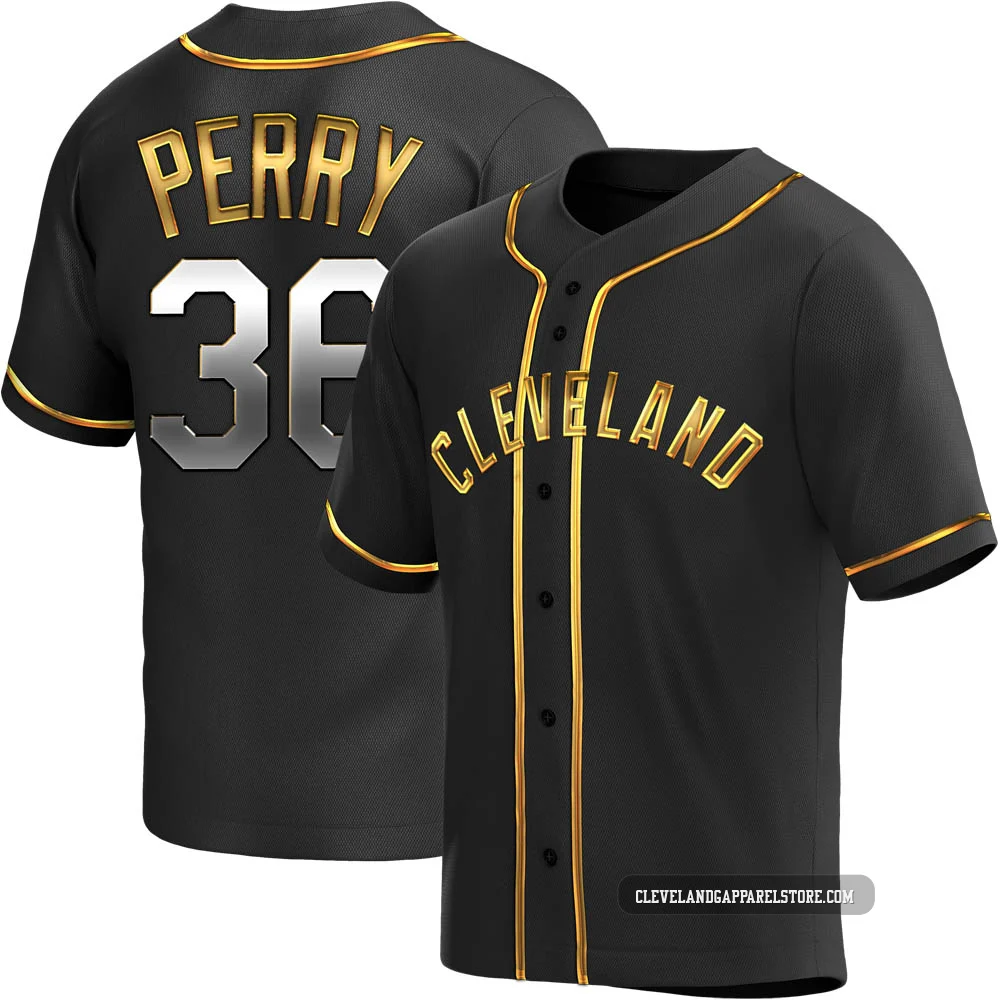 Gaylord Perry ＃36 Cleveland Guardians Replica Youth Gold Black en Alternate Jersey