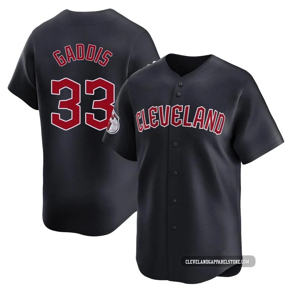 Hunter Gaddis ＃33 Cleveland Guardians Limited Men's Navy Alternate Jersey