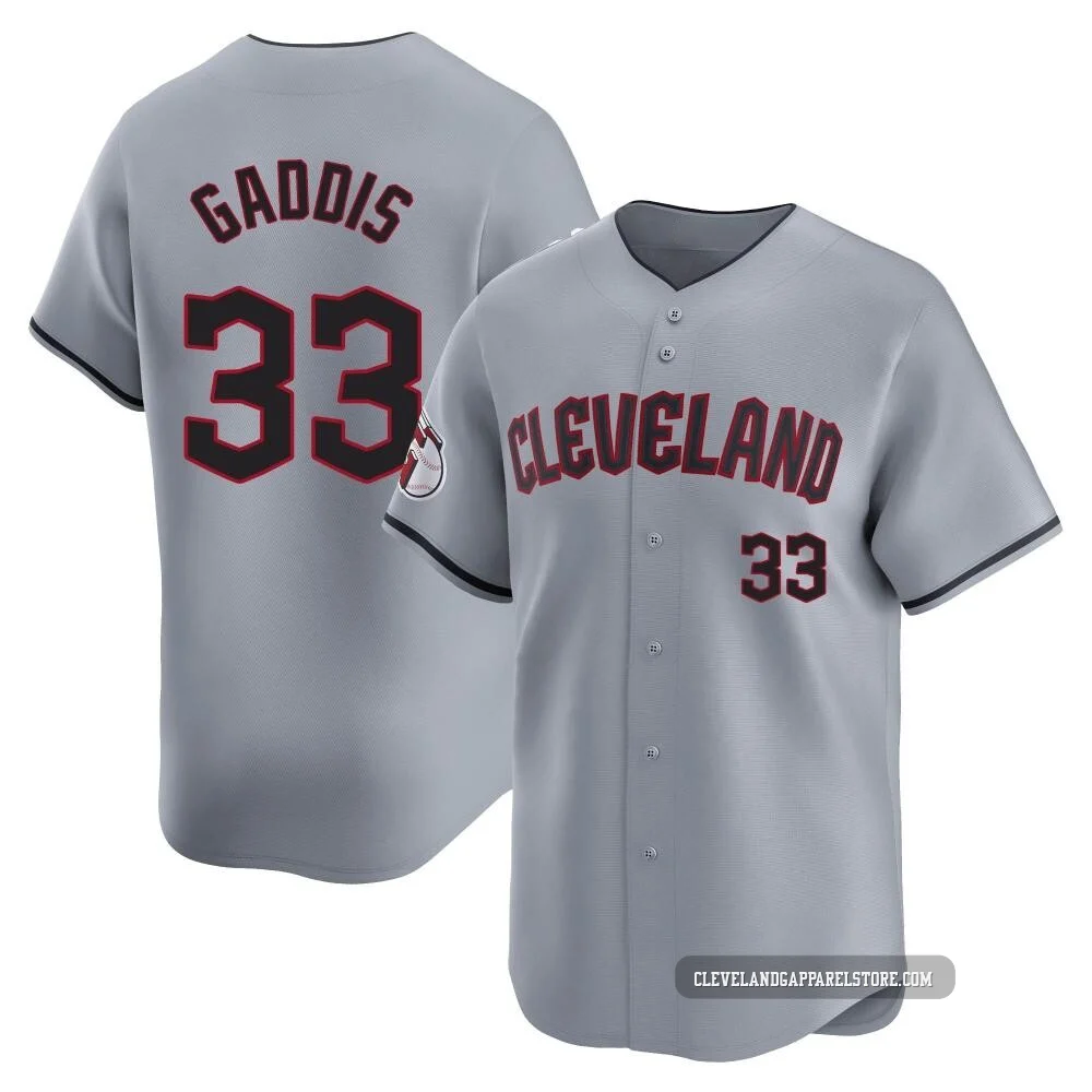 Hunter Gaddis ＃33 Cleveland Guardians Limited Youth Gray Road Jersey