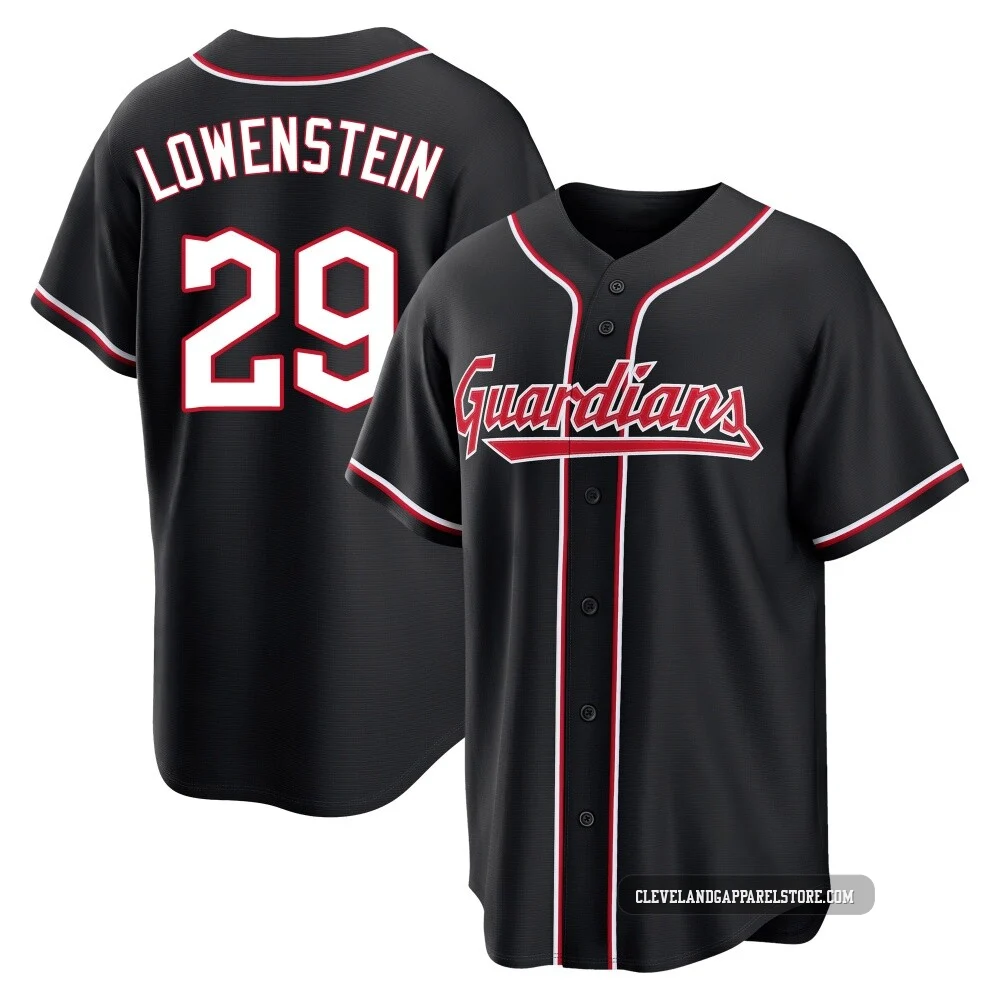 John Lowenstein ＃29 Cleveland Guardians Replica Men's Black Fashion Out Jersey