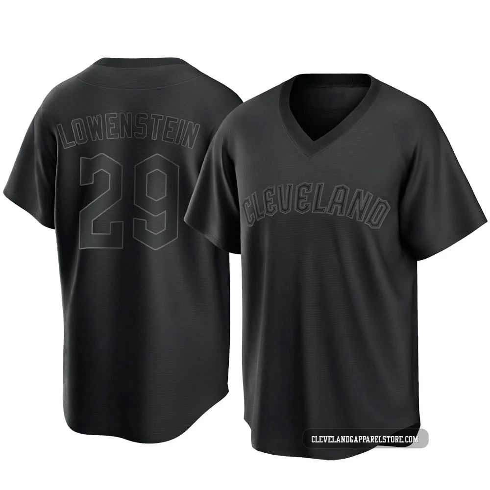 John Lowenstein ＃29 Cleveland Guardians Replica Youth Black Pitch Fashion Jersey