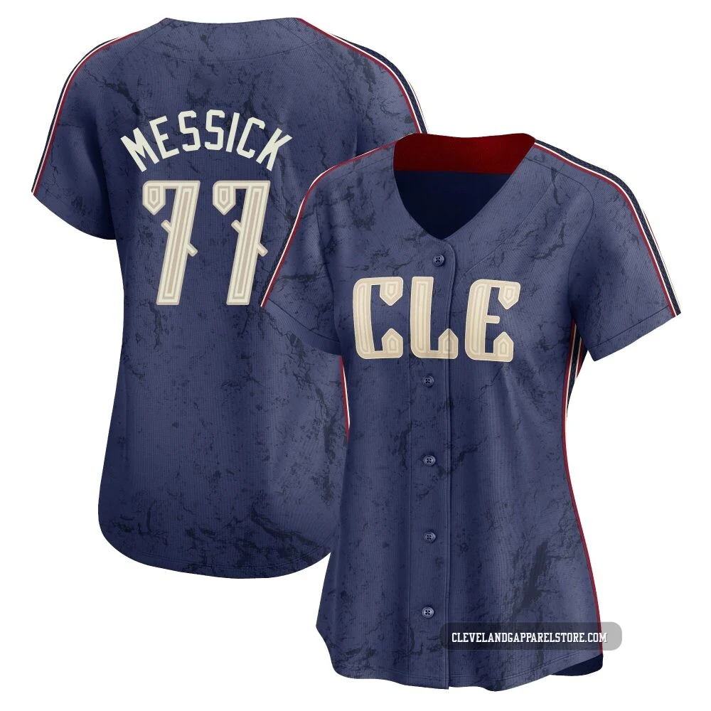 Parker Messick ＃77 Cleveland Guardians Limited Women's Navy 2024 City Connect Jersey