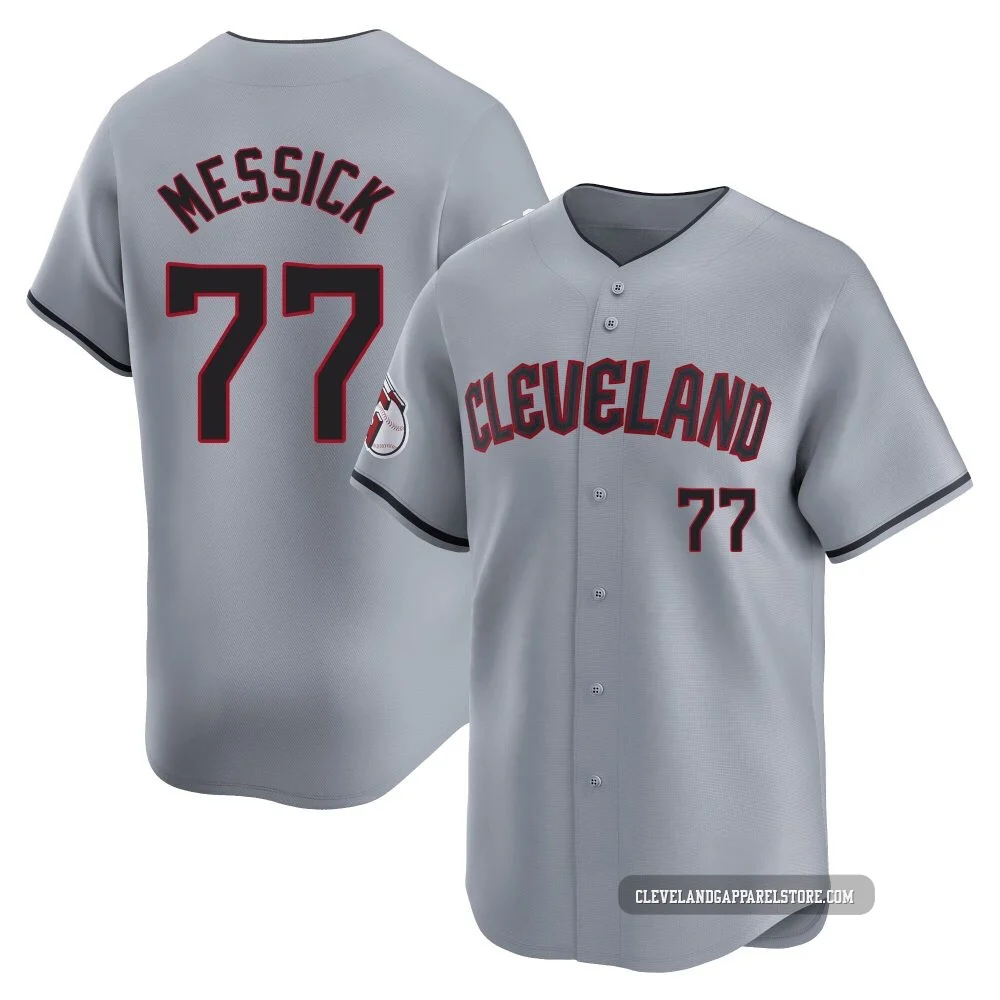 Parker Messick ＃77 Cleveland Guardians Limited Youth Gray Road Jersey