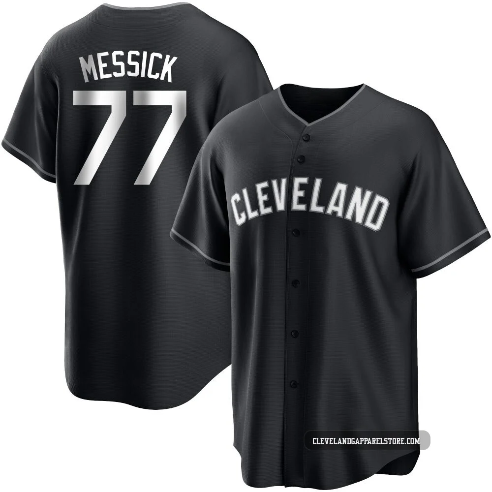 Parker Messick ＃77 Cleveland Guardians Replica Youth Black/White Jersey