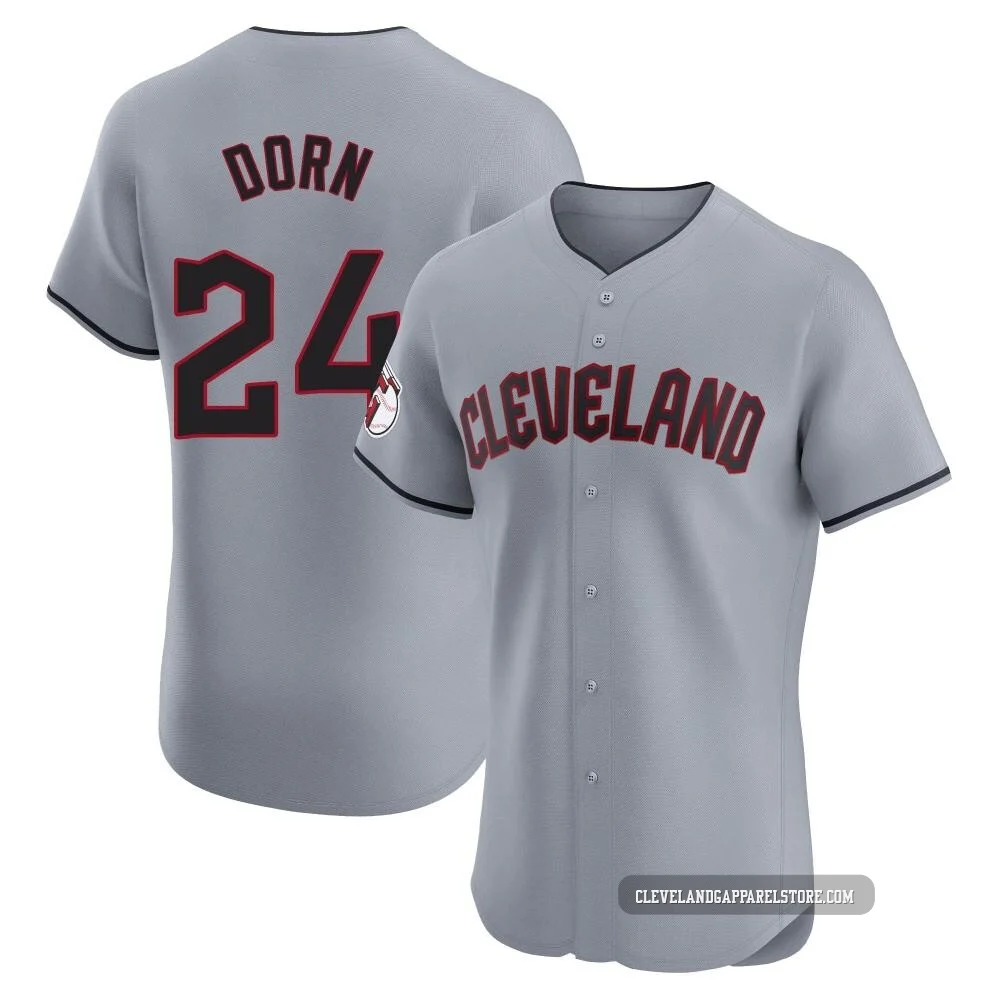 Roger Dorn ＃24 Cleveland Guardians Elite Men's Gray Road Jersey