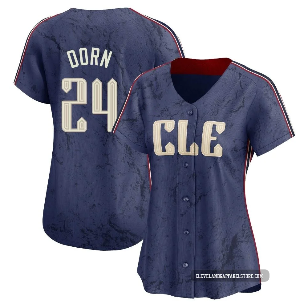 Roger Dorn ＃24 Cleveland Guardians Limited Women's Navy 2024 City Connect Jersey