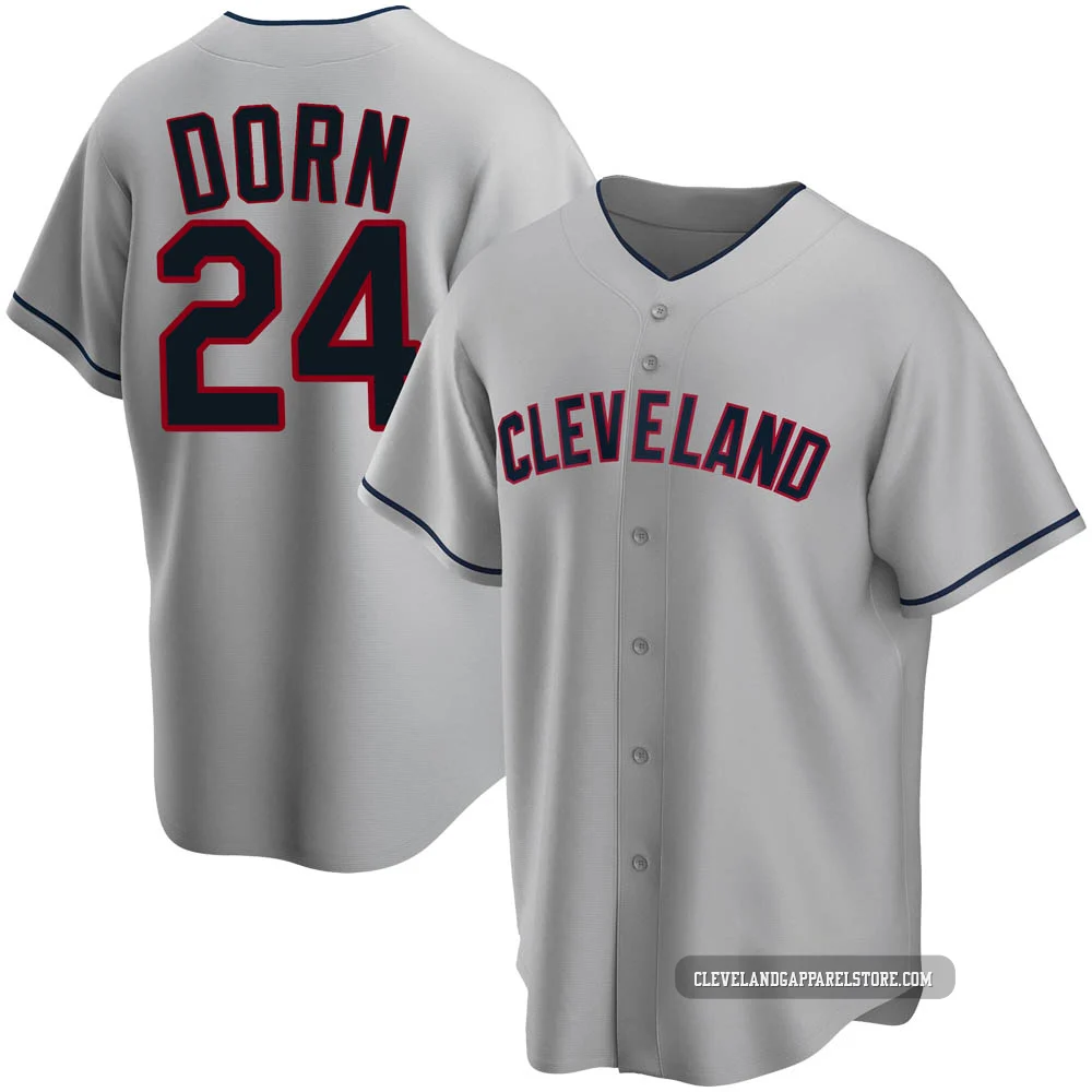Roger Dorn ＃24 Cleveland Guardians Replica Men's Gray Road Jersey